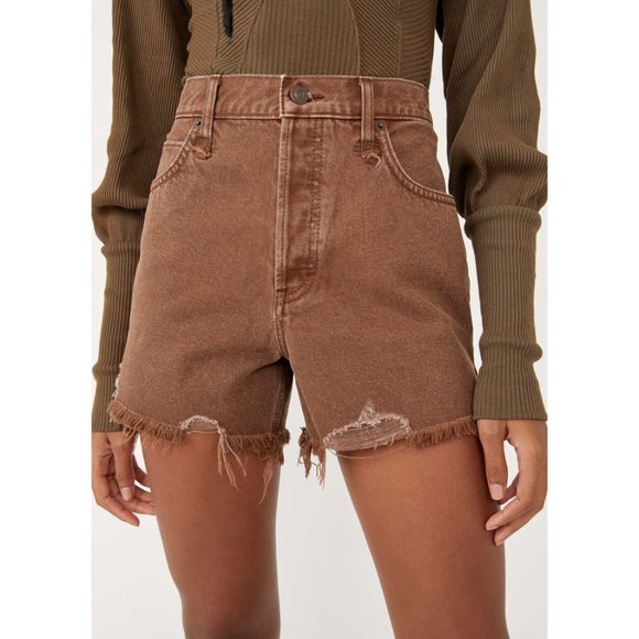 Free People Pants - 🎉LAST CHANCE🎉 NWT Free People Makai Cut Off Shorts / Washed Chocolate